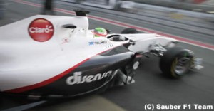 セルジオ・ペレス、F1バルセロナテスト3日目のトップタイムを記録