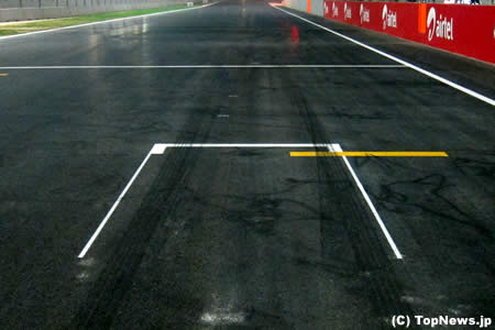 F1インドGP、グリッドの路面状況（2番グリッド）